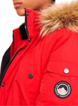 Parka Superdry Nadare Microfaser Rot Damen