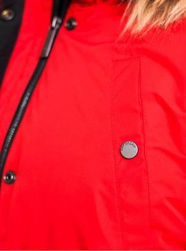 Parka Superdry Nadare Microfaser Rot Damen