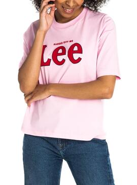 T-Shirt Lee Cansas Rosa Damen