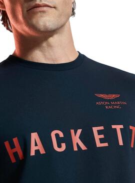T-Shirt Hacket Aston Martin Blau Herren