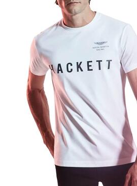 T-Shirt Hackett Aston Martin Weiß Herren
