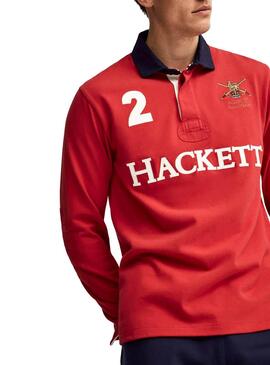Hackett Rugby Polo Rot Herren