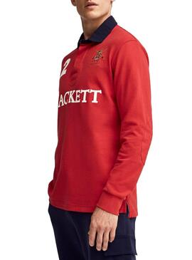 Hackett Rugby Polo Rot Herren