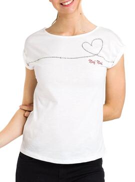 T-Shirt Naf Naf Heart Weiße Frau
