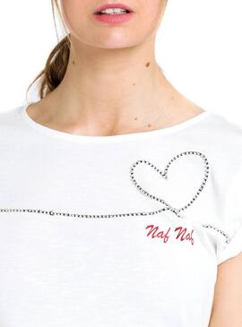 T-Shirt Naf Naf Heart Weiße Frau