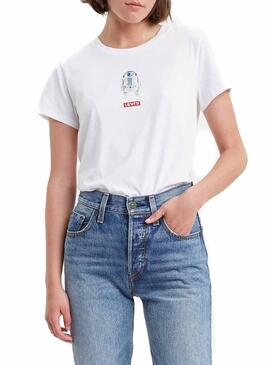 T-Shirt Levis Star Wars R2D2 Weiß Für Damen