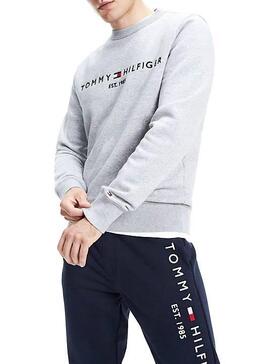 Sweatshirt Tommy Hilfiger Logo Grau Für Herren