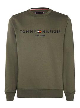 Sweatshirt Tommy Hilfiger Logo Grün Für Herren