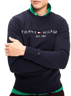 Sweatshirt Tommy Hilfiger Marine Logo für Herren