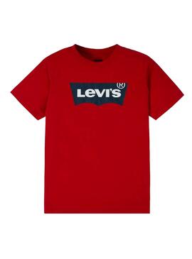 Camiseta Levis Batwing Roja Niña y Niño