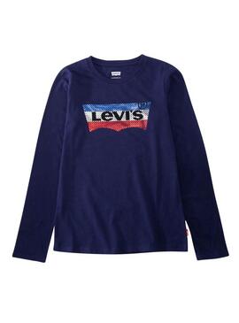 T-Shirt Levis Metallic Marine Blau Junge