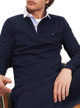 Tommy Hilfiger Imitic Rugby Navy Polo Herren