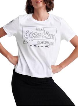 T-Shirt Superdry Vintage Logo Weiß Damen