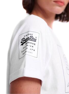 T-Shirt Superdry Vintage Logo Weiß Damen