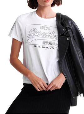 T-Shirt Superdry Vintage Logo Weiß Damen