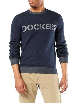 Pullover Docker Plaited Blau Herren