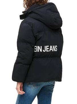 Daunenjacke Calvin Klein Oversized Logo Schwarz 