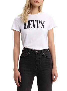 T-Shirt Levis 90S Serif Weiß Damen