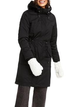 Only Teresa Long Schwarzer Parka Damen