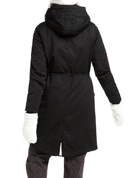 Only Teresa Long Schwarzer Parka Damen