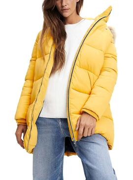 Mantel Tommy Jeans Modern Puffa Gelb Damen