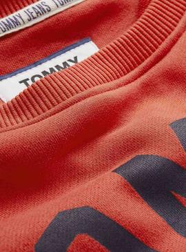 Sweatshirt Tommy Jeans Essential Flag Rot Herren