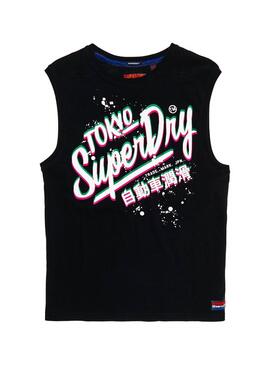 T-Shirt Superdry Tank Neon Schwarz Herren