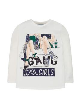 T-Shirt Mayoral Print White Für Mädchen