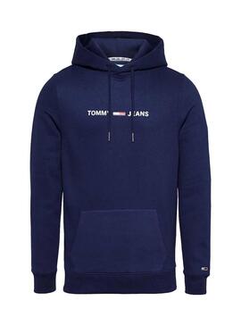 Sweatshirt Tommy Jeans Kleines Logo Navy Herren