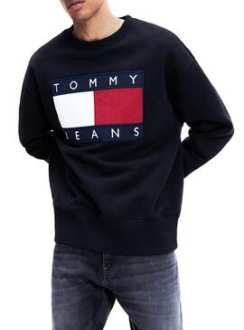 Sweatshirt Tommy Jeans Flag Schwarz Für Herren