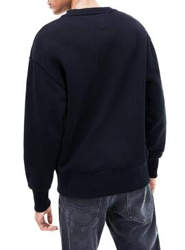 Sweatshirt Tommy Jeans Flag Schwarz Für Herren