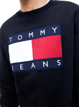 Sweatshirt Tommy Jeans Flag Schwarz Für Herren