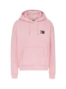 Sweatshirt Tommy Jeans Badge Hoodie Pink Damen