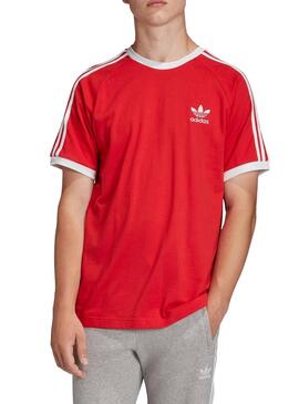 T-Shirt Adidas 3 Stripes Rot Für Herren
