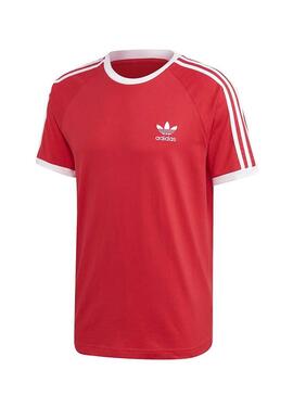 T-Shirt Adidas 3 Stripes Rot Für Herren