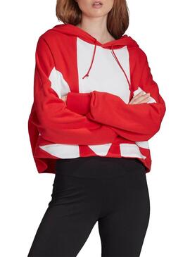 Sweatshirt Adidas Logo Rot Für Damen