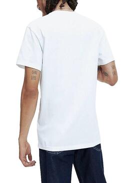 T-Shirt Tomy Jeans Flag Script Weiß Für Herren