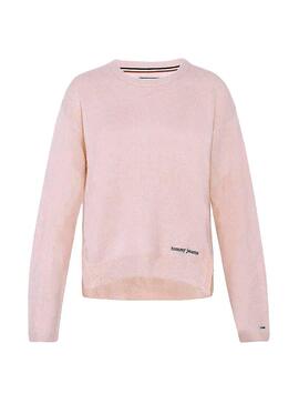 Pullover Tommy Jeans Seitenstich Pink Für Damen