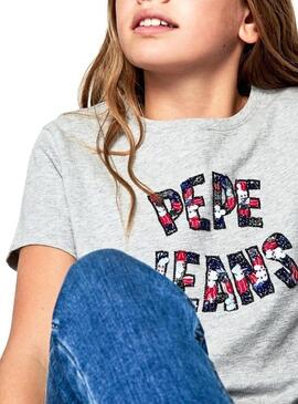 T-Shirt Pepe Jeans Cosmic Grau Für Mädchen