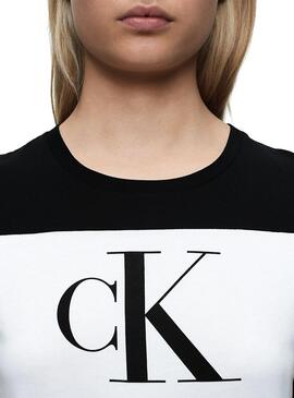 T-Shirt Calvin Klein Blocking Monogram Schwarz