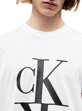 T-Shirt Calvin Klein Mirrored Monogram Weiß