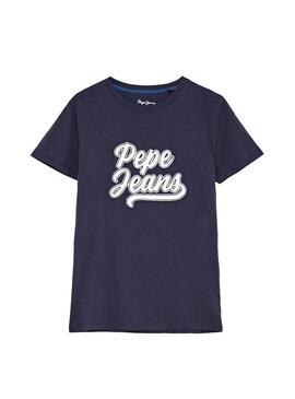 T-Shirt Pepe Jeans Trenan Marine Blau Für Junge