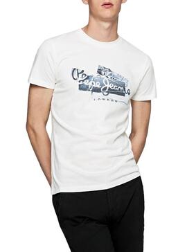 T-Shirt Pepe Jeans Bobby Weiß Für Herren