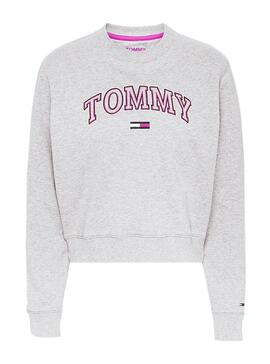 Sweatshirt Tommy Jeans Neon Gliederung Grau Damen