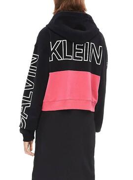 Sweatshirt Calvin Klein Blocking Logo Hoodie Damen