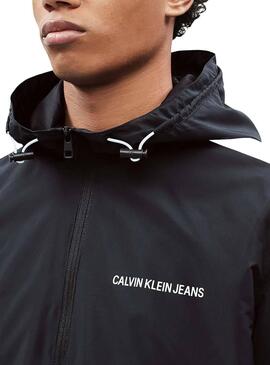 Windjacke Calvin Klein Logo Schwarz Für Herren