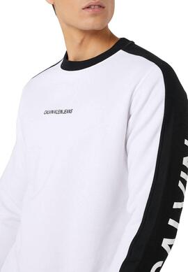 Sweatshirt Calvin Klein Bloking Logo Weiß Herren