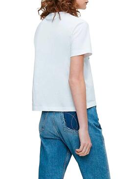 T-Shirt Calvin Klein Jeans Round Logo Weiß