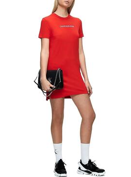 Kleid Calvin Klein Institutional Rot Damen