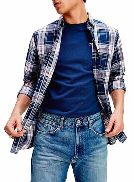 Hemd Tommy Jeans Essential Check Blau Herren